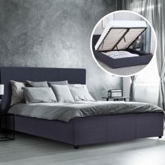 Brand New Milano Grey Luxury Gas Lift Bed w/Headboard (Model 1) - Queen
