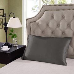 Brand New Royal Comfort Mulberry Silk Pillow Case Twin Pack - Charcoal