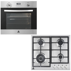 Brand New Trinity TRCSG6010SS 60cm Electric Oven + 60cm 4 Burner Gas Cooktop Cooking Set