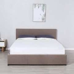 Brand New Milano Luxury Gas Lift Bed Frame with Bedhead - Beige - King