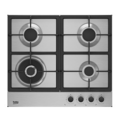 Brand New Beko BCT60GX1 60cm Stainless Steel Gas Cooktop