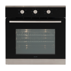 Brand New Euro EO604SX 60cm Black Glass Electric Built-in Multifunction Oven