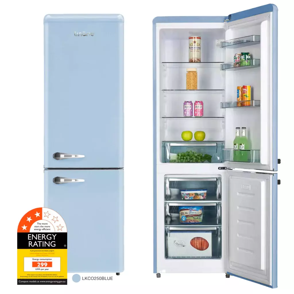 Linarie 242L Bottom Mount Refrigerator Black LKCO250BLUE - Factory Seconds