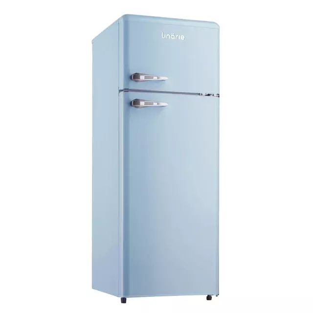 Linarie Valloire 209L Blue Retro Top Mount Fridge - Manual Defrost LK200DDBLUE - Carton Damaged