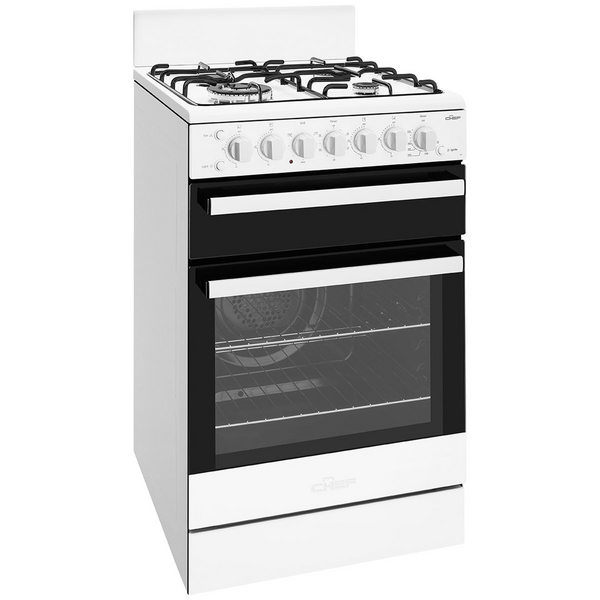 Chef 54cm Freestanding Gas Cooker CFG503WCH_ Factory Seconds