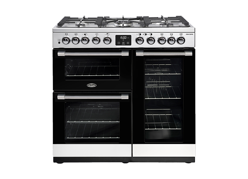 Belling 900mm CookCentre Deluxe Dual Fuel Range Cooker - Stainless Steel_BCC900DFSS , Carton damaged