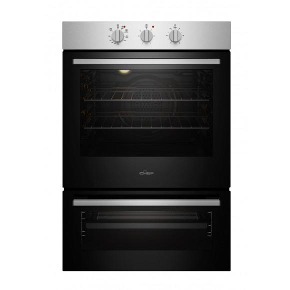 Chef 60cm Electric Built-In Fan Forced Oven with Separate Grill CVE662SB_ Factory Seconds