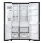 LG 635L Side by Side Fridge with Ice & Water Dispenser- GS-L600MBL- Carton Damaged