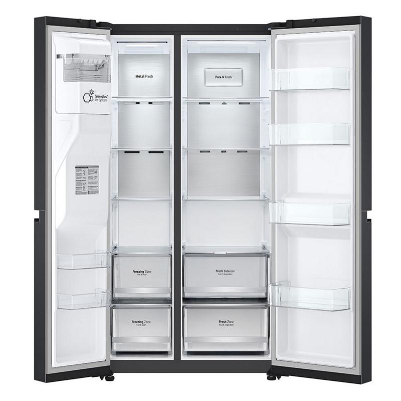 LG 635L Side by Side Fridge with Ice & Water Dispenser- GS-L600MBL- Carton Damaged