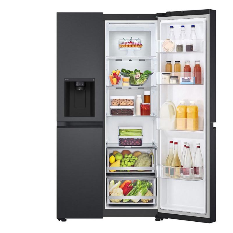 LG 635L Side by Side Fridge with Ice & Water Dispenser- GS-L600MBL- Carton Damaged
