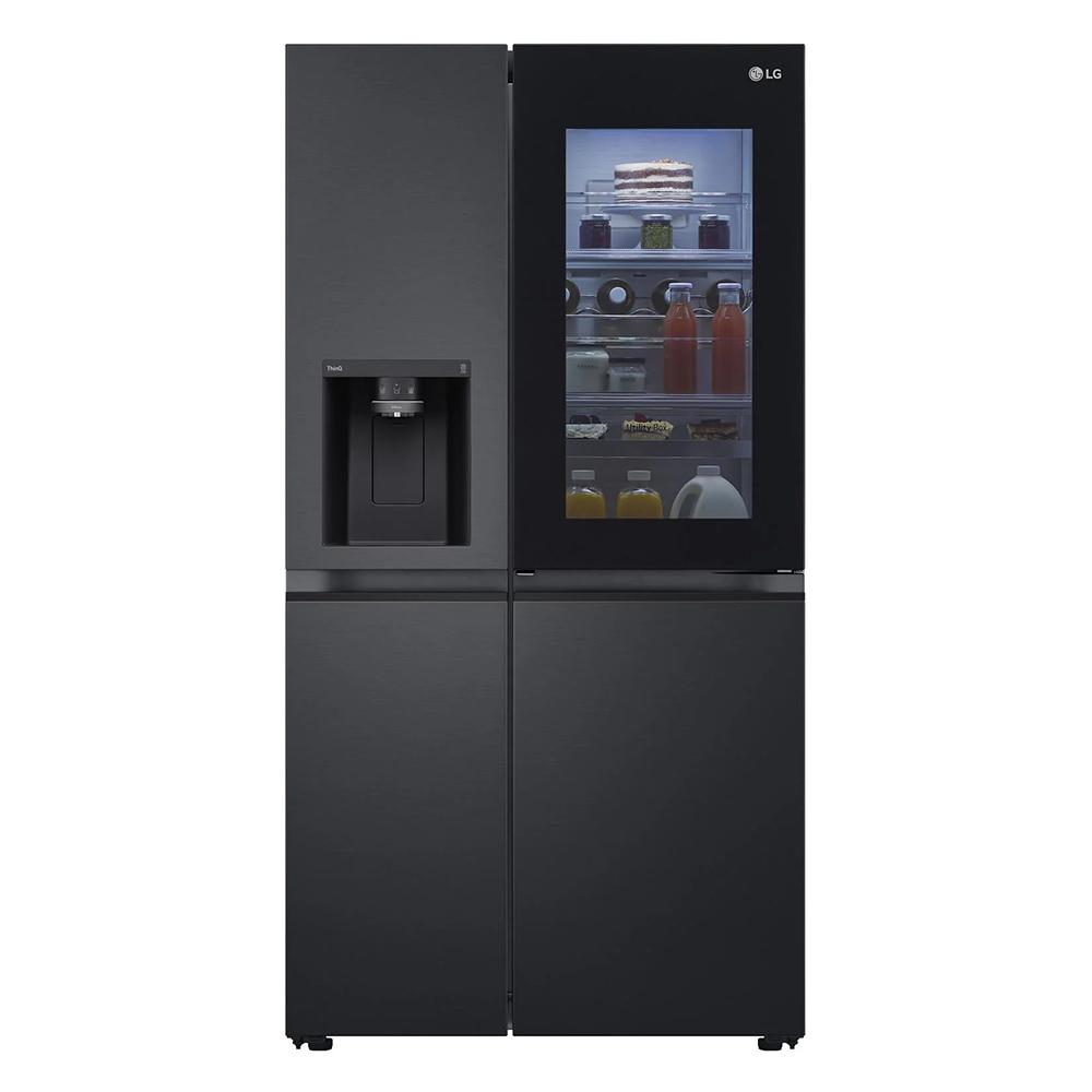 LG GS-V600MBLC 635L Side by Side Fridge in Matte Black Finish w/InstaView - Carton Damaged