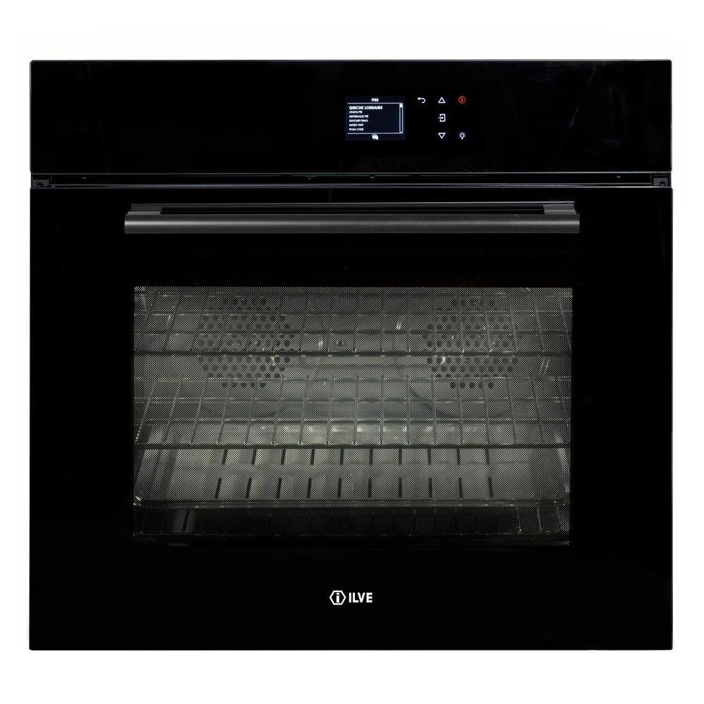 ILVE 76cm Pyrolytic Electric Black Built-In Oven 760SPYTCBV - Carton Damaged
