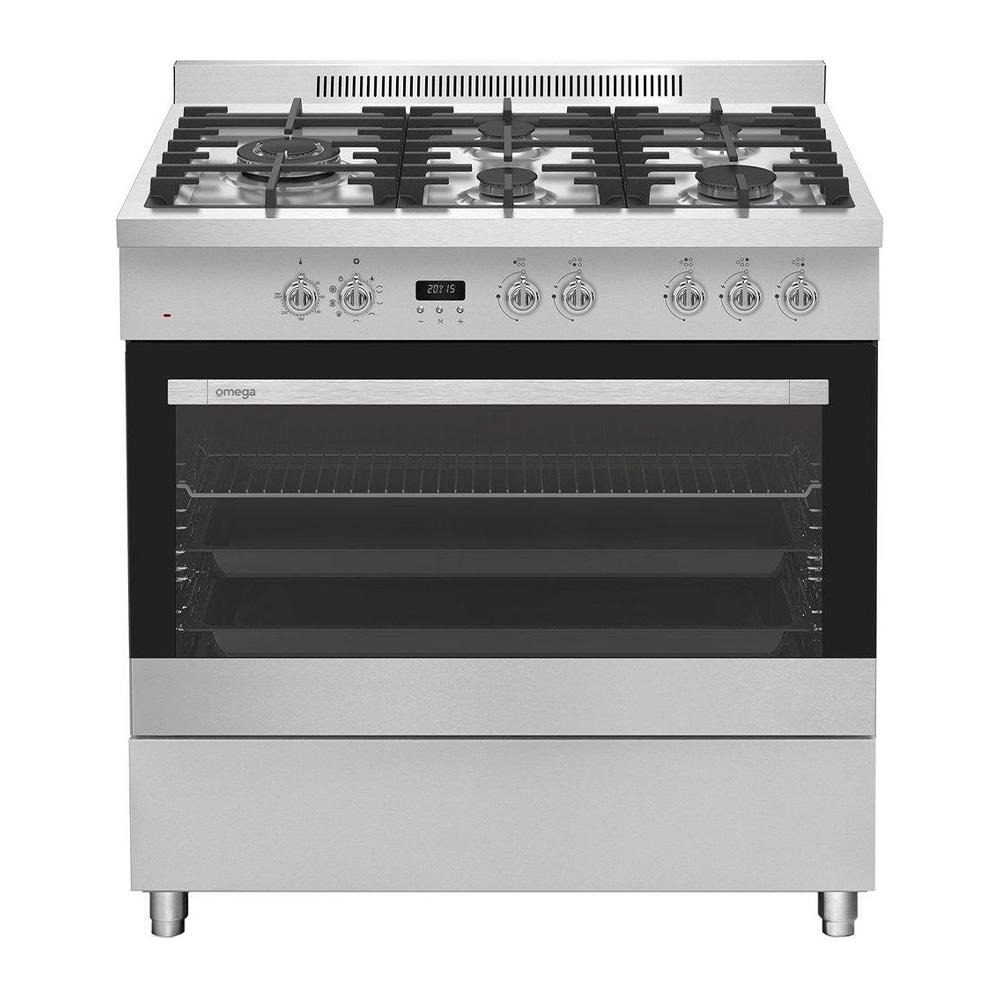 Omega 90cm 129L Dual Fuel Freestanding Oven/Stove OF995FXCOM - Carton Damaged