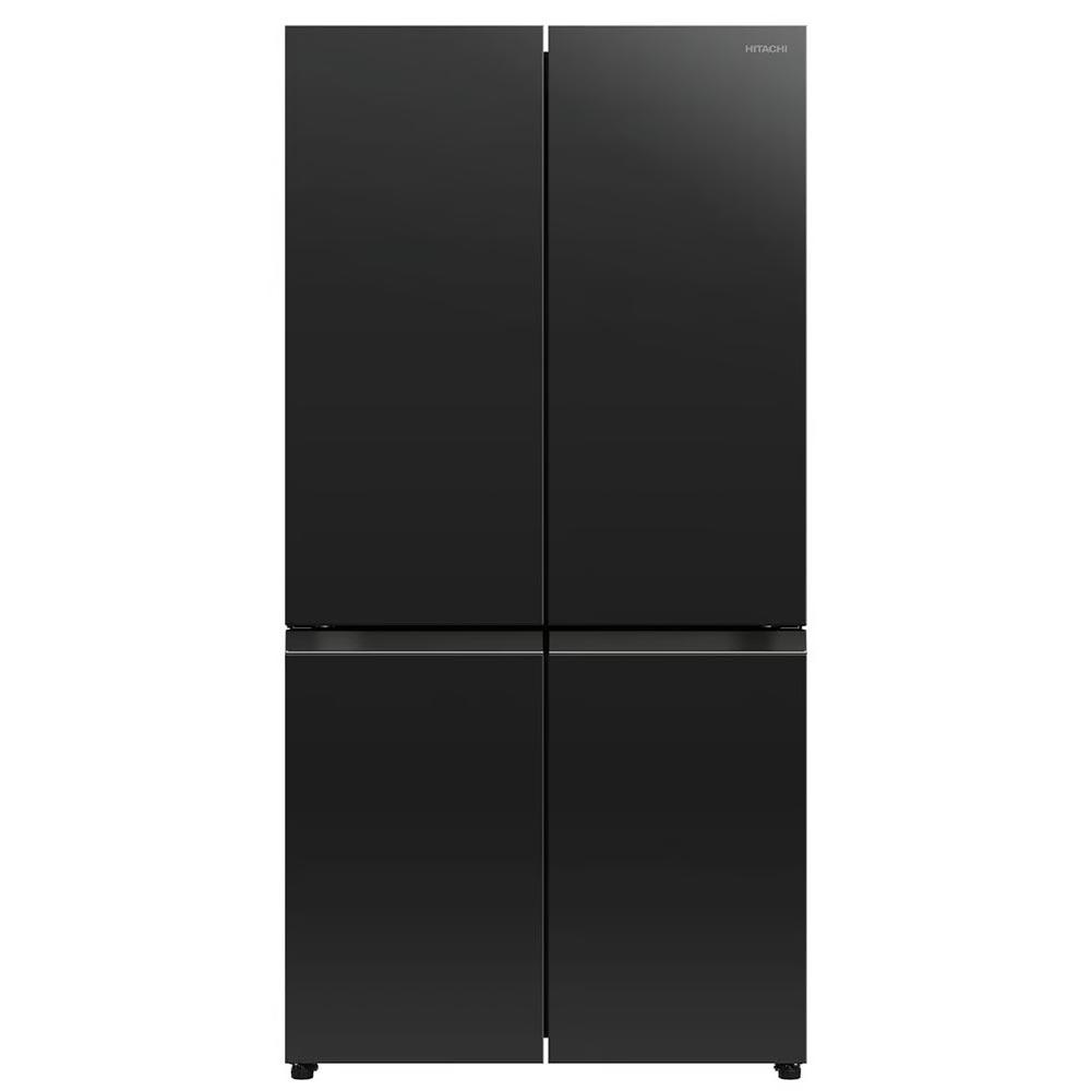 Hitachi RWB640PT1GCK 569L 4 Door French Door Fridge in Glass Clear Black - Factory Seconds