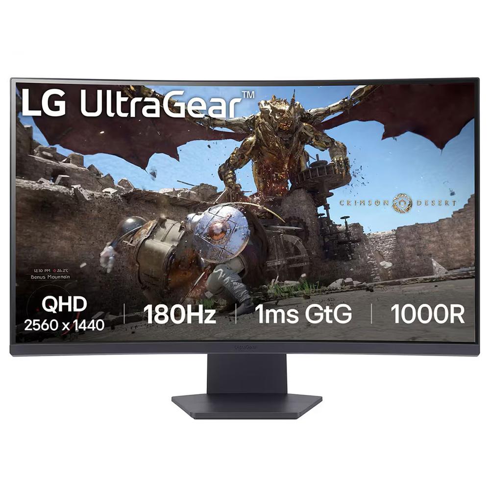 LG 32GS60QC-B 32-inch UltraGea 1000R QHD Curved 180Hz Gaming Monitor - Carton Damaged
