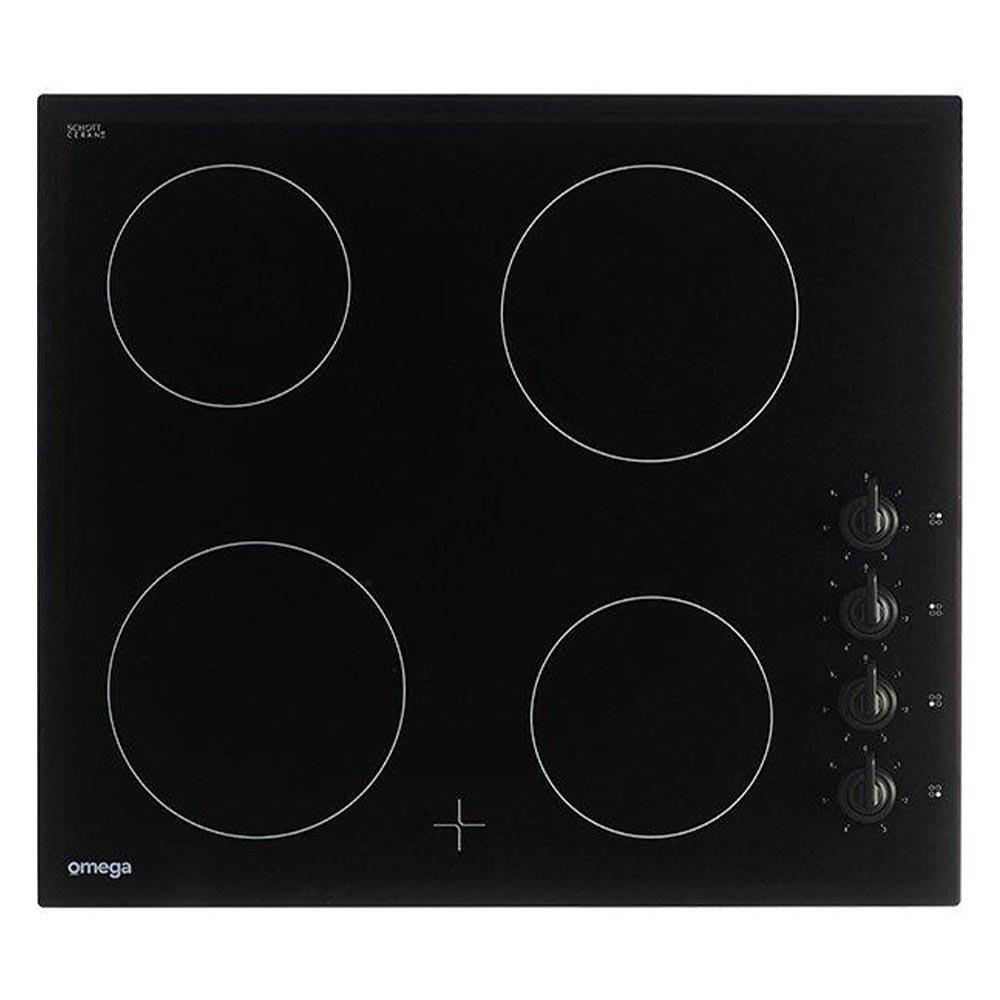 Omega OCC64KZTGG 60cm 4 Zone Ceramic Glass Electric Cooktop - Carton Damaged