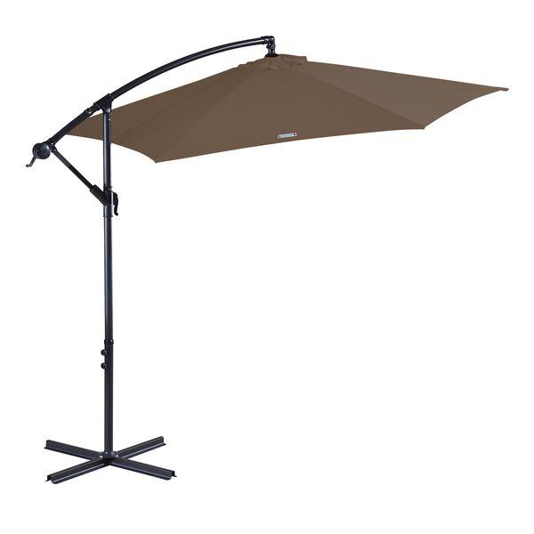 Milano Outdoor 3 Meter Hanging and Folding Umbrella - Latte