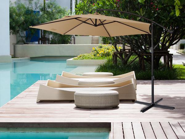 Milano Outdoor 3 Meter Cantilever Umbrella - Latte (No Cover)