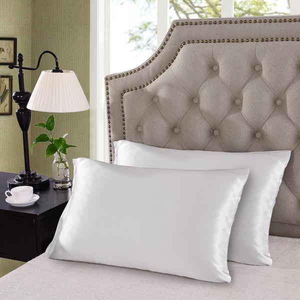 Brand New Royal Comfort Mulberry Silk Pillow Case Twin Pack - White