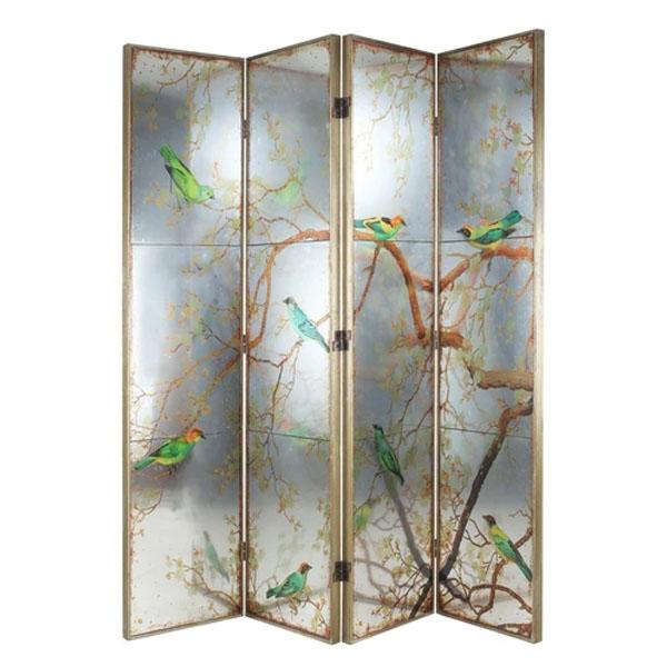 Riccione Lux Exotic Melodies Mirror Bird Dressing Screen/Room Divider