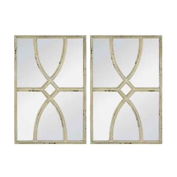 Riccione Lux Rustic Carved Wall Mirror Set