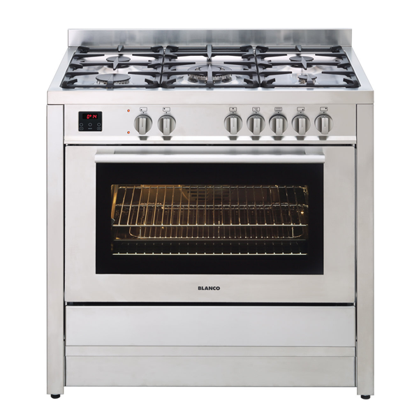 Blanco BFD9058WX 90cm Stainless Steel Dual Fuel Upright Cooker - Carton Damaged