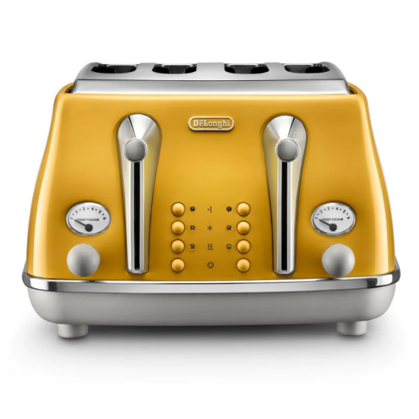 Delonghi Icona Capitals CTOC4003.Y New York Yellow 4 Slice Toaster - Factory Second 2nd