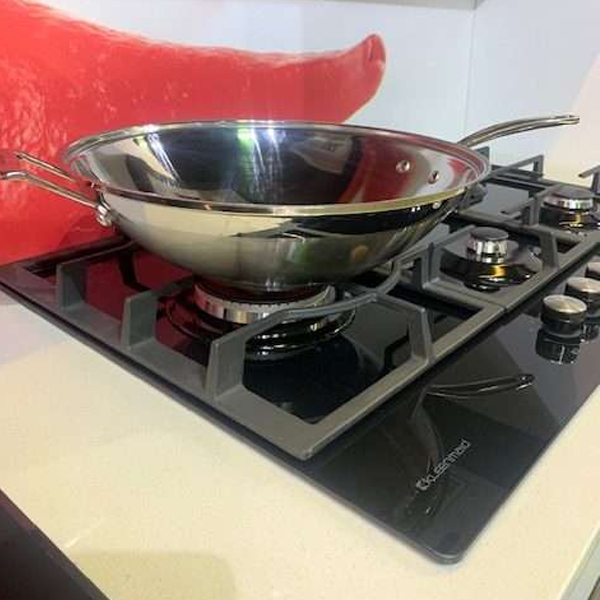 Kleenmaid GCTK9012 90cm Black Krystal Glass Built-in Gas Cooktop - Carton Damaged