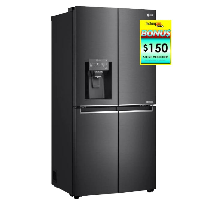 LG GF-L570MBL 570L Black Slim French Door Refrigerator - Carton Damaged