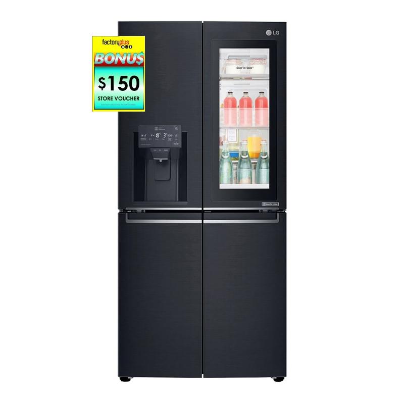 LG GF-V570MBL 570L Black Slim French Door Fridge w/InstaView - Factory Second 2nd