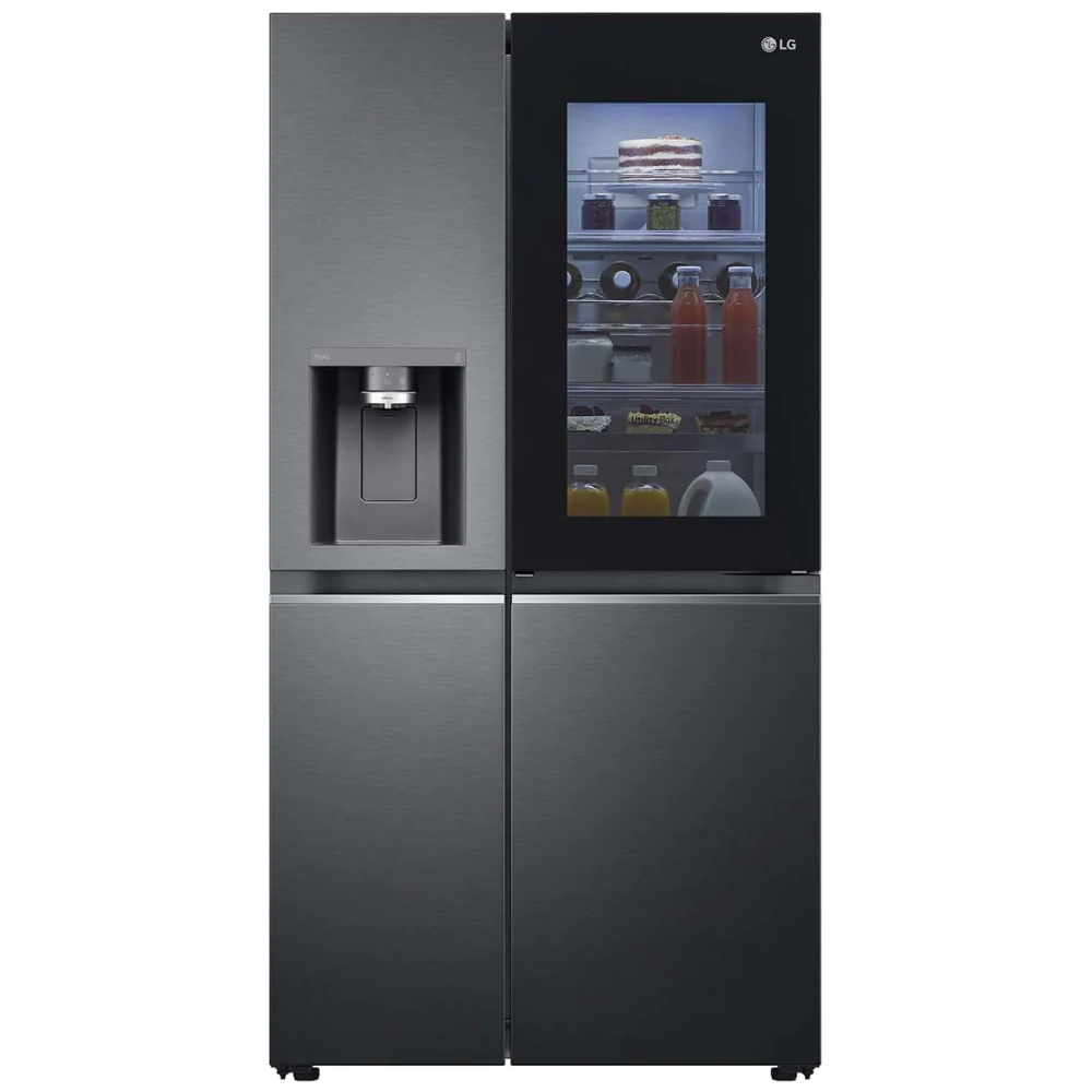 LG GS-V635MBLC 635L Side by Side Fridge in Matte Black Finish w/InstaView - Carton Damaged