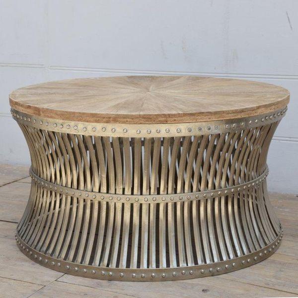 Riccione Lux Inverted Iron & Wood Coffee Table