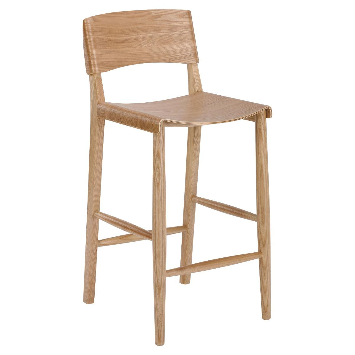 Riccione Lux Kucina High Back Ash Wood Barstool