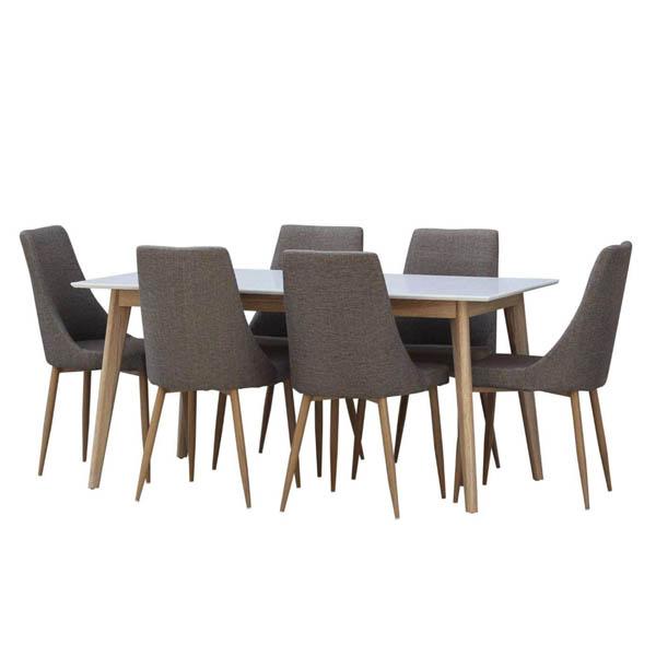 Riccione Lux Scandi Risor 6 Seater Dining Table