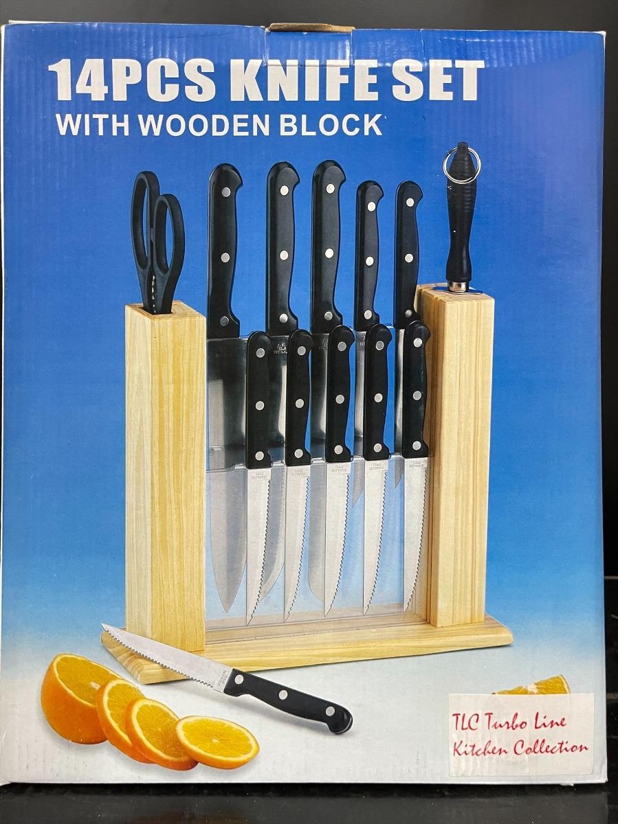 Brand New Turboline TL14PKS 14pc Knife Set with Wooden Block