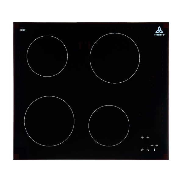 Brand New Trinity TRC600-EK 60cm Black Crystal Glass EuroKera Ceramic Cooktop