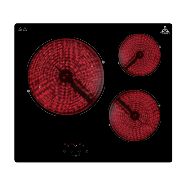 Brand New Trinity TRC603 60cm Built-in Black Crystal Glass Ceramic Cooktop