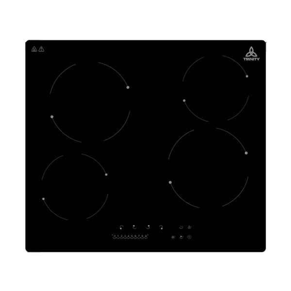 Brand New Trinity TRC604 60cm Built-in Black Crystal Glass Ceramic Cooktop