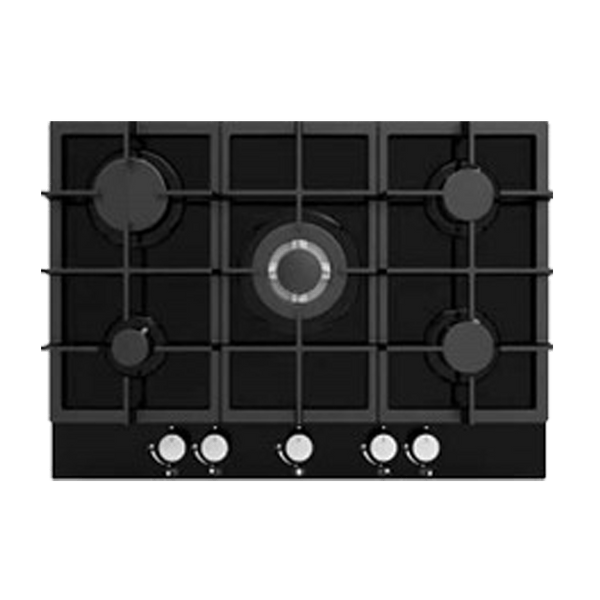 Brand New Trinity TRG700BK 70cm 5 Burner Gas Black Glass Cooktop