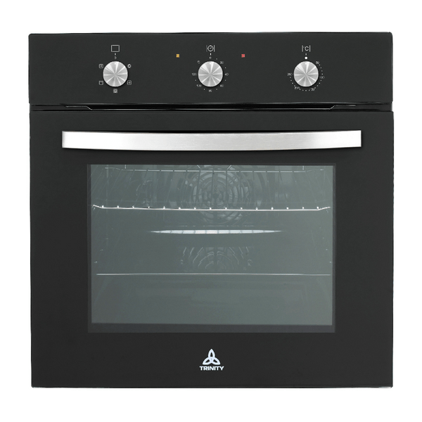 Brand New Trinity TRO605BK 60cm Black Glass Stainless Built-in Electric Oven