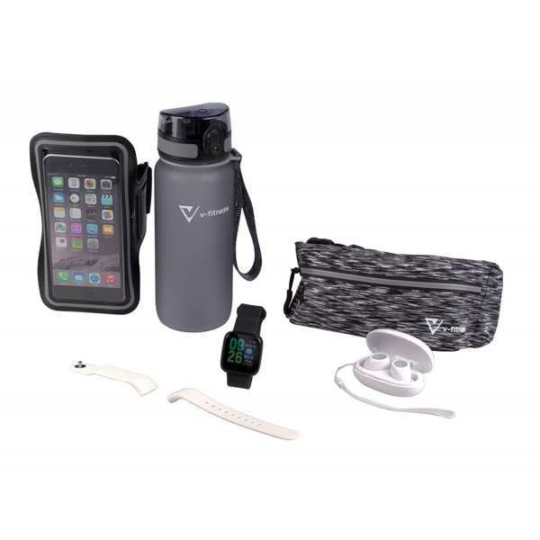 Vfitness Bundle Smart Watch Bag Arm Band Headphones Water Bottle - Carton Damaged