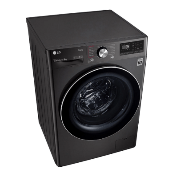 LG WV9-1409B 9kg Black Steel Front Load Washing Machine w/Steam+ - Factory Seconds 2nd