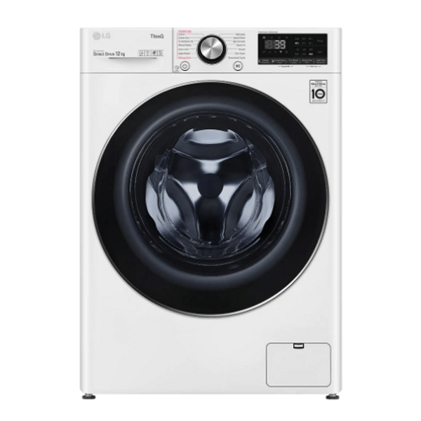 LG WV9-1412W 12kg White Front Load Washing Machine with Steam+ - Carton Damaged