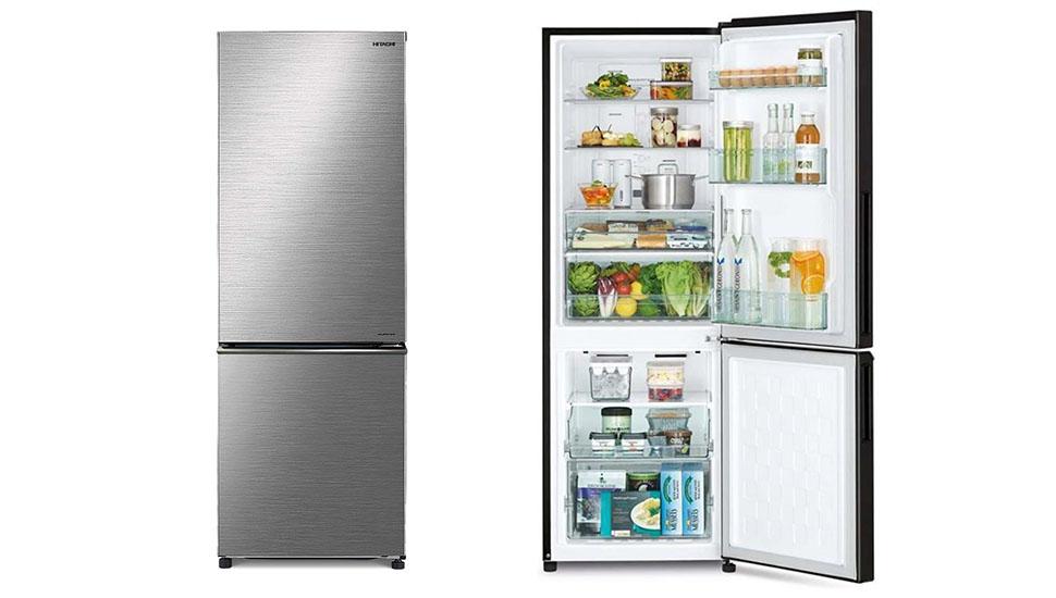 Hitachi 303L Bottom Mount Fridge RB330PT9BSL - Factory Seconds