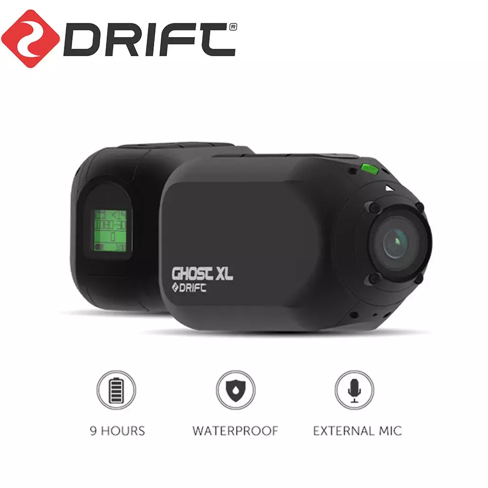 Drift Innovation Ghost XL Action Camera – 1080 Full HD Video Camera with Rotating Lens and Dash Cam Mode – IPX7 Waterproof Camera – 9 Hour Battery Life – 12MP Still Photos