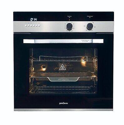 Brand New Brohn 60cm Built-in Electric AirFry Oven Black Glass 11 Functions with Telescopic Runners