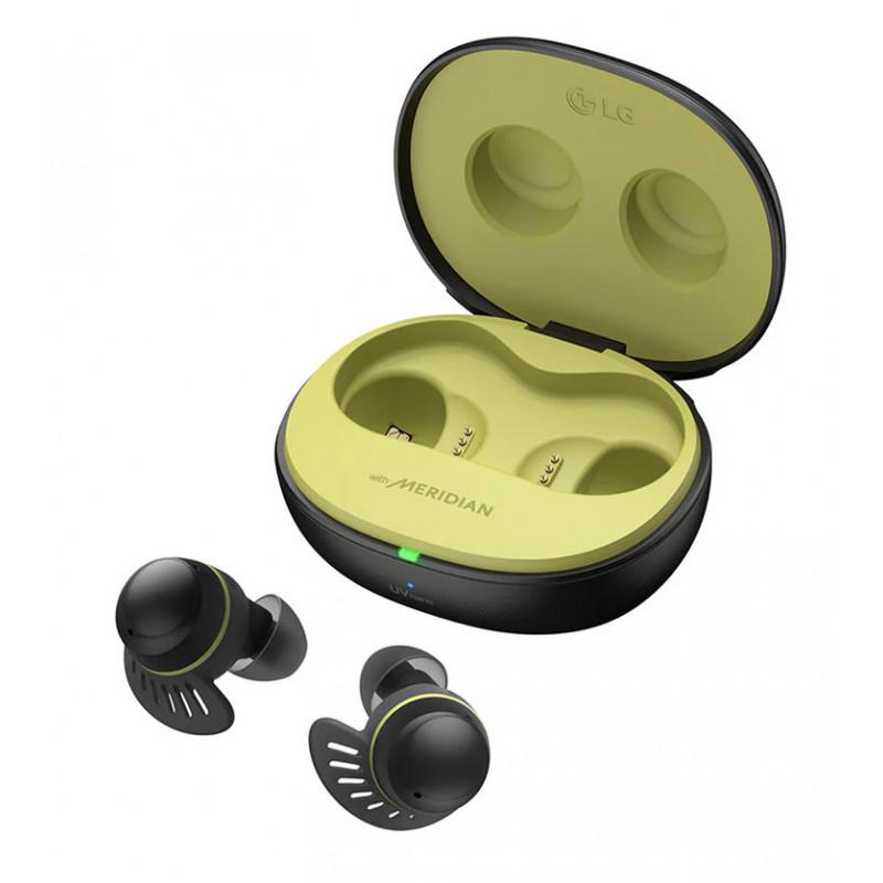 LG TONE Free fit TF8 Waterproof Wireless Earbuds Black and Lime - TONE-UTF8Q_Carton Damaged