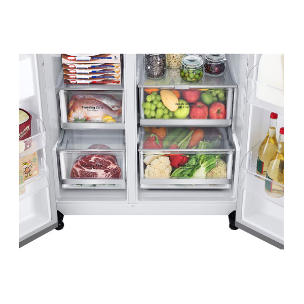 LG 506L Slim French Door Fridge with Plumbed Water & Ice Matte Black GF-L500MBL - Factory Seconds