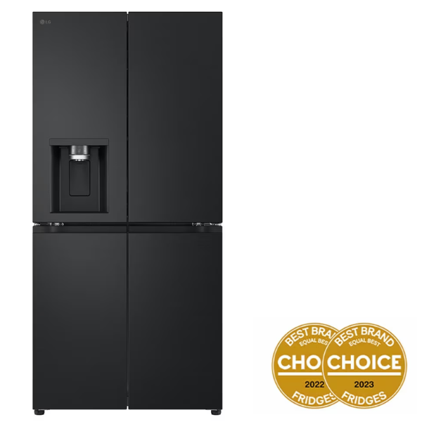 LG 508L French Door Fridge w.Slim In-door Ice & Water Dispenser NON-PLUMBED Matte Black - GF-LN500MBL - Carton Damaged