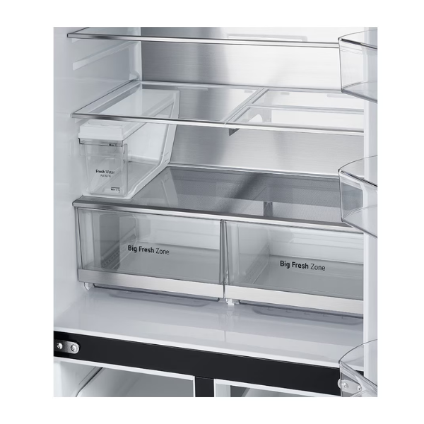 LG 506L Slim French Door Fridge with Plumbed Water & Ice Matte Black GF-L500MBL - Factory Seconds